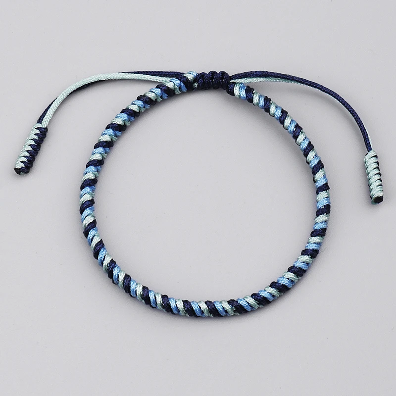Счастливая веревка, браслет для женщин, тибетский буддийский браслет с плетеными узелками, буддийский браслет Mala, унисекс