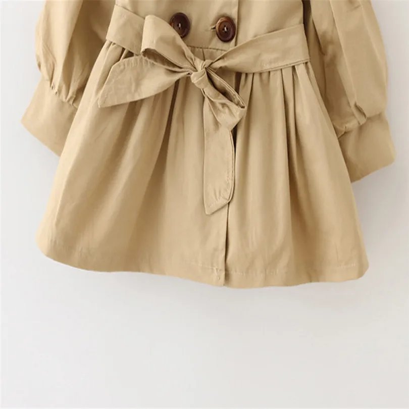 2019 new cute Toddler Infant Baby Boys Girls Solid Belt Bottons Trench Wind Coat Tops Outfits fashion design  (15)