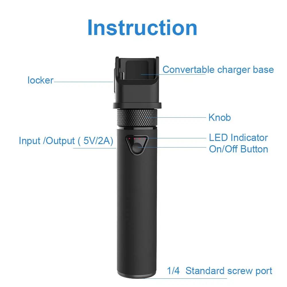  Smatree Portable Power Bank Stick for DJI Osmo pocket Camera 5000mAh Holder Set for OSMO Pocket for
