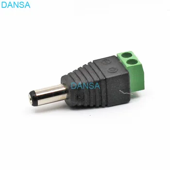 

(10pcs/lot) DC Power Socket 5.5x2.1mm 5.5*2.5mm Male Plug Connector Screw Fastening Type Welding-Free For LED Connection