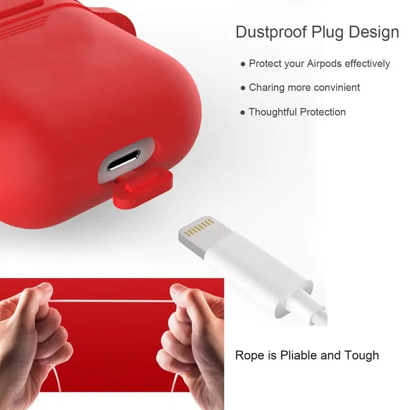 4 In 1 Earphone Silicone Case Anti-lost Wire Eartips for Apple Airpods Air Pods Bluetooth Wireless Headphone Accessories