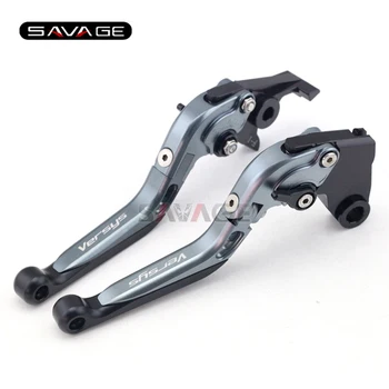 

For KAWASAKI KLE 1000 Versys 2015 Titanium+Black Motorcycle Adjustable Folding Extendable Brake Clutch Lever Logo Versys