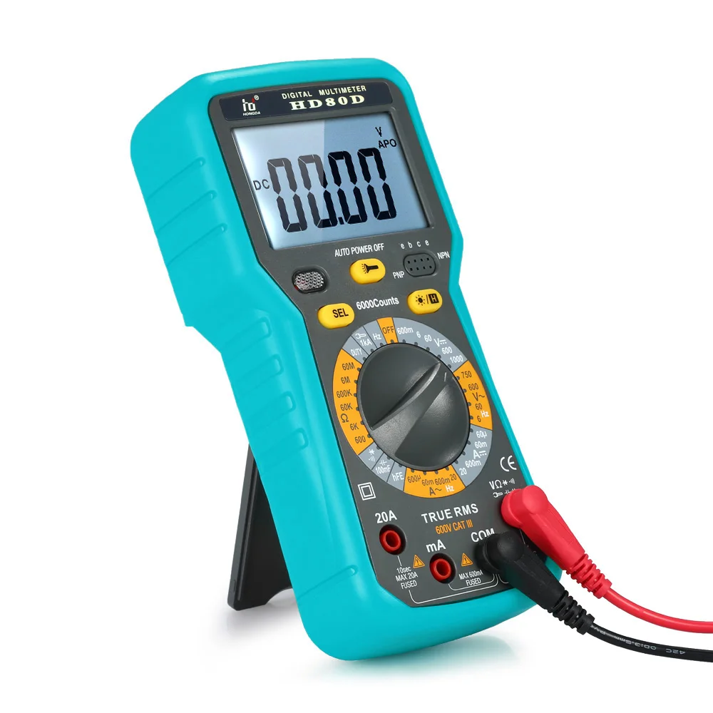 Цифровой мультиметр 6000 отсчетов Электрический инструмент True RMS AC/DC Напряжение измеритель тока Сопротивление Емкость Частота тестер