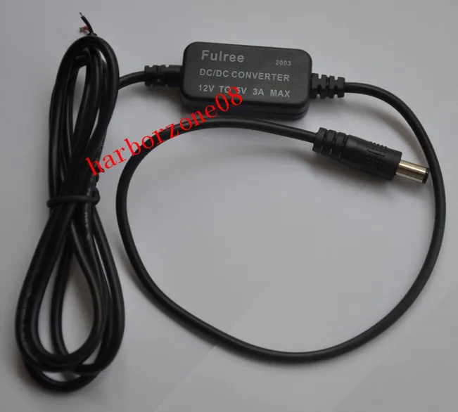 

Converter DC12V(8-22V) to 5V 3A 15W DC5.5*2.1MM 1M cable DC Buck Module car power supply waterproof