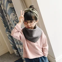 Однотонный шарф со стразами для детей, корейский стиль, осенне-зимний детский шарф с бахромой для мальчиков и девочек, сохраняющий тепло