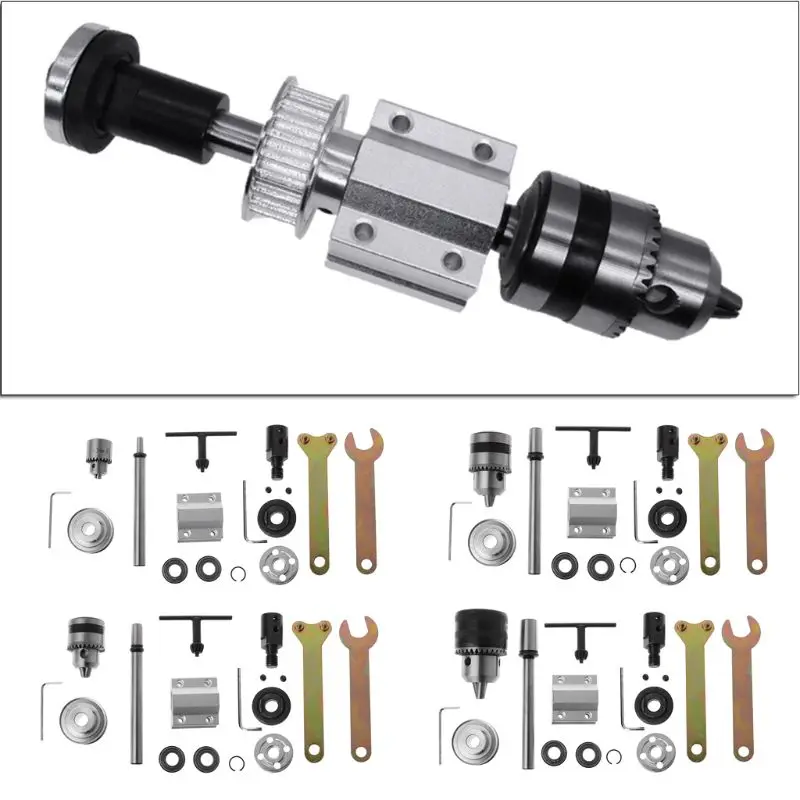 JTO/B10/B12/B16 электрическая дрель без мощности шпиндель Сборка DIY деревообрабатывающий режущий шлифовальный маленький токарный станок Обрезной ремень сверлильный патрон