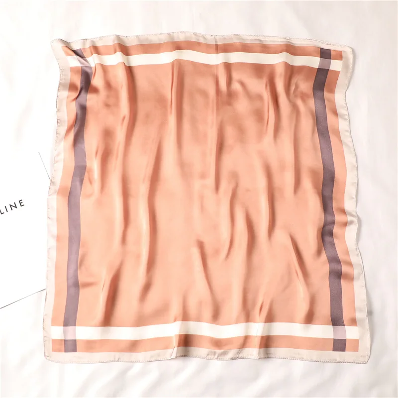 

Women's Square Silk Scarf Ladies Print Summer Shawls and Wraps Female Small Office Scarf Foulard Headband Handkerchief 70*70CM