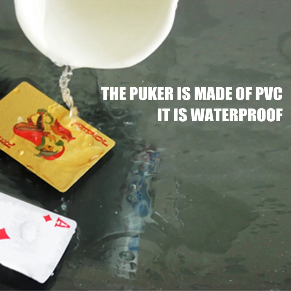 Водонепроницаемый Золотой колоды игральных карт золотой фольги покера магия карты 24 К золото Пластик фольги Покер прочный карты Горячий