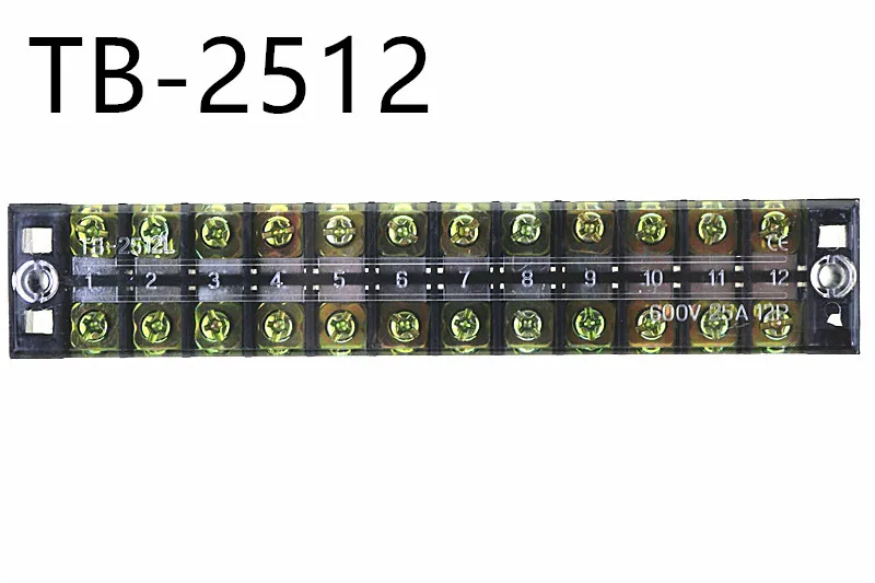 1 шт. двухрядная Клеммная колодка с винтовыми клеммами 600 в 25A TB 2503 / TB2504 TB2506 2508/TB 2512