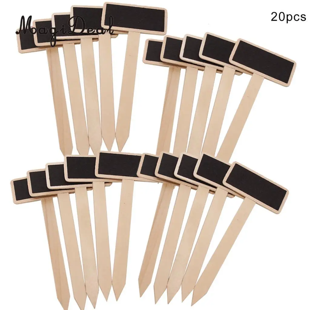 20x Mini Wooden Blackboard Memo Message Board Sign for Home Kitchen Garden