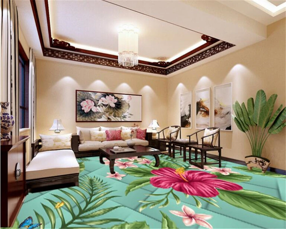 Beibehang Indah 3D Kaca Bunga Wallpaper Bergaya Ruang Tamu Kamar