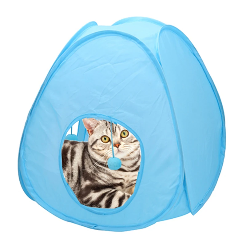 

Cat House Tent Foldable Portable Polyester Design Cat Kitten TunnelOutdoor Home Wigwam Tent Camping Toy Funny Toys Pets House