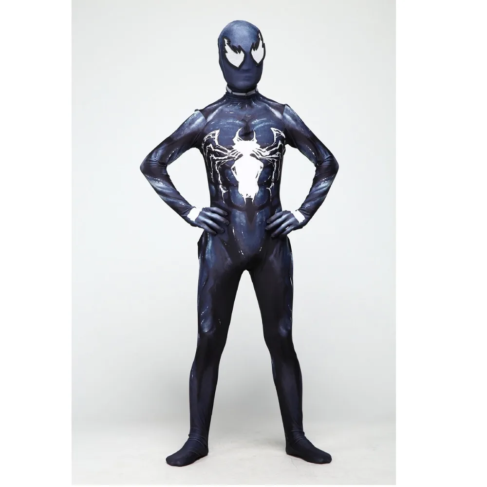 

2019 New Venom Spiderman Costume 3D Printed Kids Adult Zentai Spider-man Costume Bodysuit For Halloween Mascot Cosplay