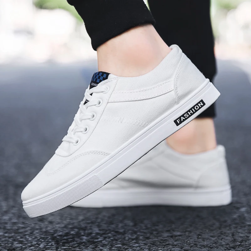 

2018 Spring/autumn Men's Canvas Shoes Korean Version of The Trend Joker Casual Shoes White Shoes Breathable Men's Shoes 5