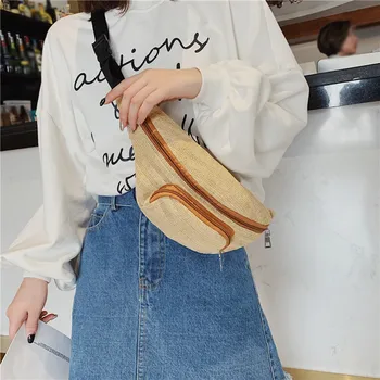 

Unisex Fanny Pack Fashion Neutral Outdoor Weaving Zipper Stripe Messenger sac banane femme marsupio uomo banano de cintura
