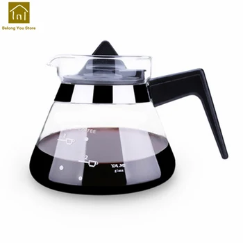 

Home Hand Washed Coffee Pot High Temperature Glass Espresso Mocha Coffee Cup Espresso Teteras De Acero Cups Kettle Gas WKB014