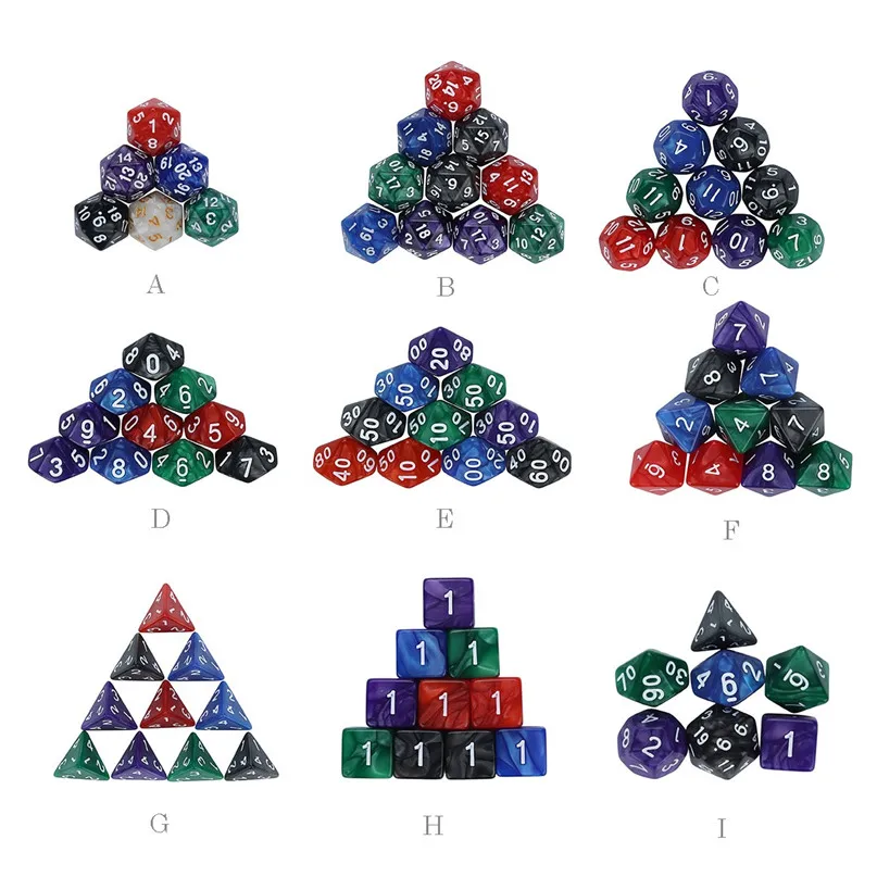 Digital Dice For TRPG Game Dungeons & Dragons Polyhedral D4-D20 Multi Sided Acrylic Dice A perfect gift 6710pcs dice #2h07 (10)