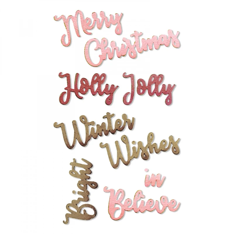 

Mixed Blessing Words Metal Cutting Dies Stencils for DIY Scrapbooking Paper Cards Craft Decor Christmas Dies New 9.7*10.3cm