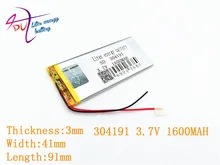 SD XWD 304191P 3.7V KEBE PL304191 304192 PL304190 1600MAH LI- ION POLYMER battery for china clone S6 S9600 MTK phone