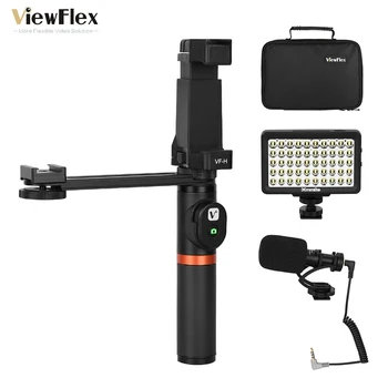 

ViewFlex VF-H6/H7 Smartphone Video Rig Hand Grip Handle Stabilizer Kit LED Light/ Video Microphone for iPhone 6 Samsung Huawei