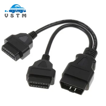 

Best Price OBD II cable 16 Pin OBD 2 Splitter Adapter Extension Cable Male to Dual Female Connector obd2 extended interface line