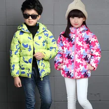 2016 New Winter Autumn Children Down Coats Kids Boys Camouflage Thick Warm Jackets Girs Detachable Hoody Down Outwear 4-11Y