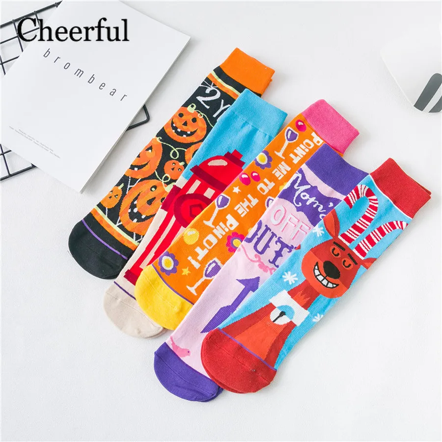 

New Autumn Winter Fashion Women Socks Colorful Halloween Theme Socks Personalized Sports Casual Cotton Socks for Women's Gifts