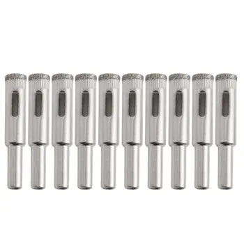 

10Pcs 10mm Diamond Coated Core Drill Bits Hole Saw Glass Tile Ceramic Marble