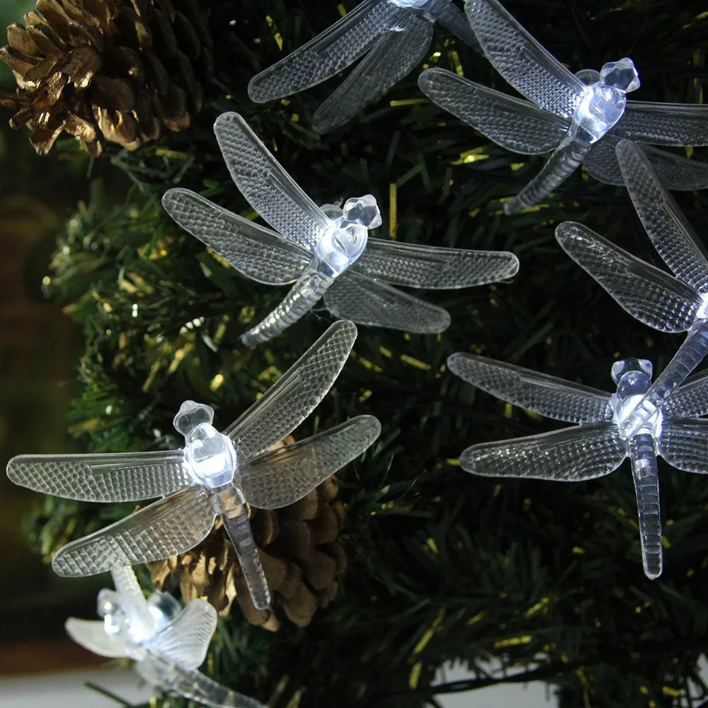 5M 20LED Solar Hard Dragonfly Light String Christmas Wedding Party