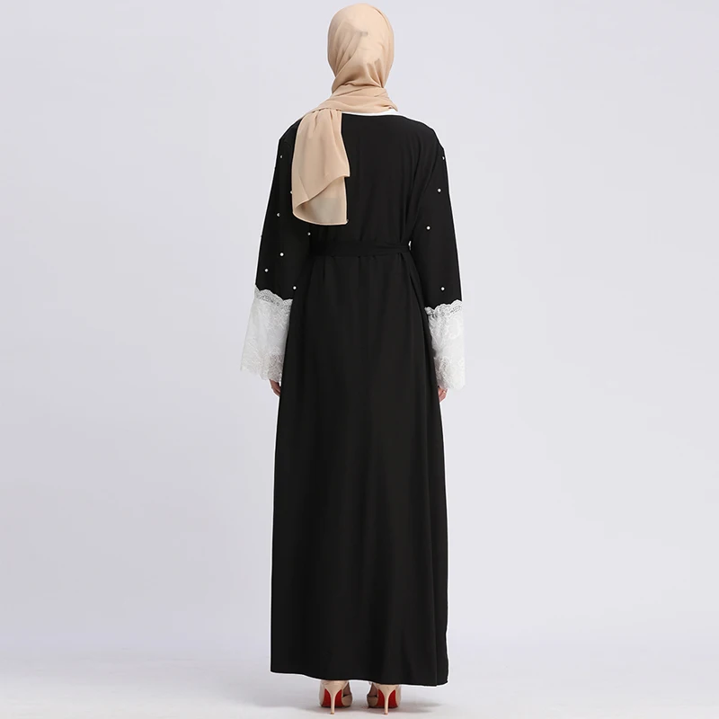 Бархат Абая Дубай Кафтан Кружева жемчуг мусульманский хиджаб платье Абая для женщин кардиган халат Катара джилбаб турецкая исламская одежда