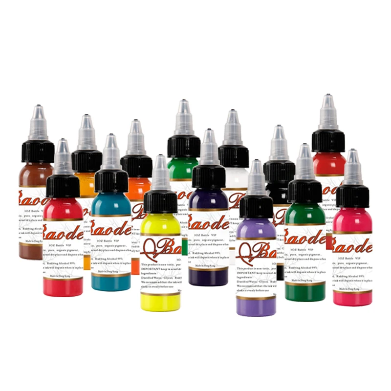 

14bottle Natural Plant Tattoo Pigment Permanent Makeup 30ML Bottle Tattoos Ink Pigment For Body Professional Beauty Art Supplies