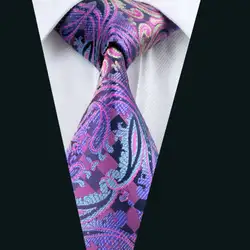 LD-638 Новое поступление бренд Для мужчин галстук 100% шелк фиолетовый и желтый Пейсли галстуки галстук Gravata для официальных Свадебная