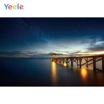 

Yeele Night Dark Sky Clouds Bridge Sae Water Summer Photography Backgrounds Customized Photographic Backdrops for Photo Studio