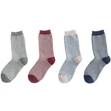 4 пары осень зима милые полосатые носки женские модные Harajuku Носки ярких цветов хлопковые толстые теплые длинные забавные носки Meias