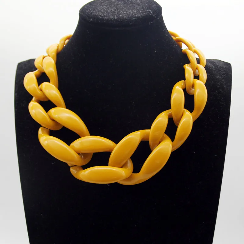 Chunky Chain Choker Necklace Statement Long Chain Link Big Necklaces - Image 6