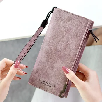 

Vintage Women Purse Wallet Female Fashion Coin Purses Ladies Long Clutch Wallets Women Leather Wallet Zipper Card Holder WWS115