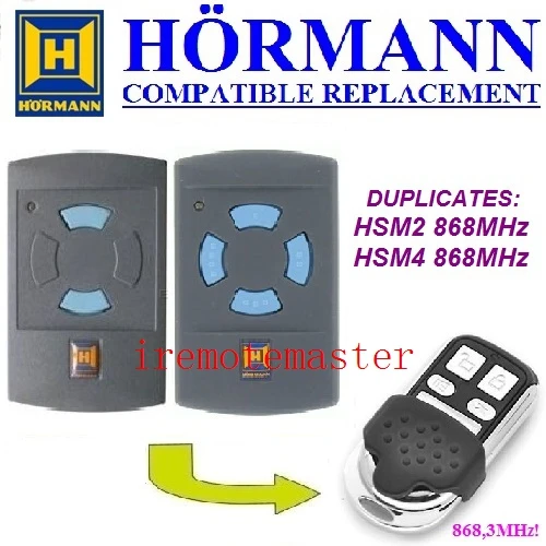 

Hormann HSM2 868,HSM4 868mhz replacement remote control free shipping