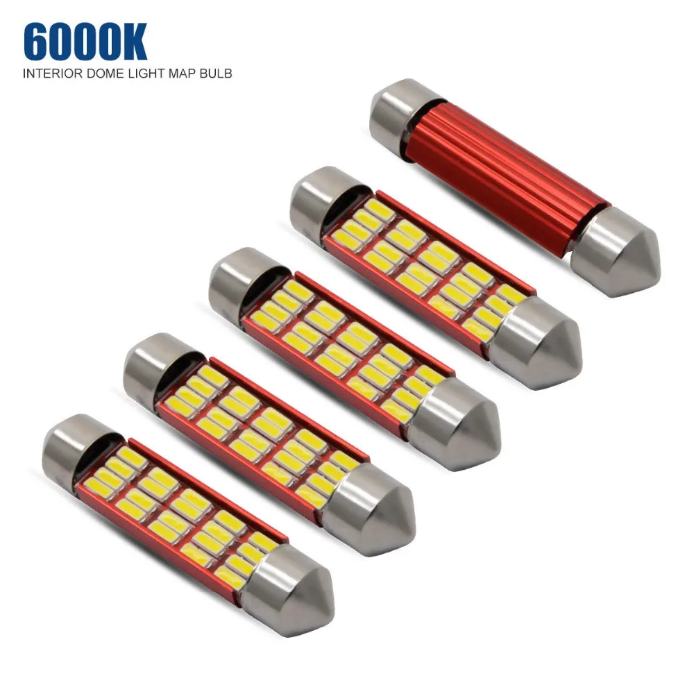 5x12 В лампочка дневного света 20SMD Festoon 41 мм 6000K Xenon White|Лампы для автомобильных фар