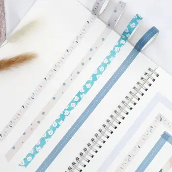 

4 Pcs Basic Color Series 4 Roll Boxed Washi Tape Set Colorful Cartoon Hand Account DIY Decorative Stickers Random 8 Paper Tape