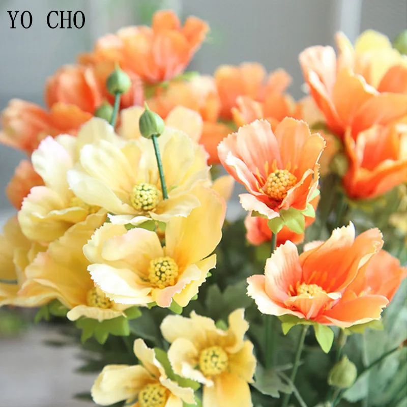 YO CHO 11 Heads Artificial Flowers Romantic Rare Coreopsis Bouquet Silk Flower For Wedding Home Balcony Desktop DIY Fake Flowers YO CHO 11 Heads Artificial Flowers Romantic Rare Coreopsis Bouquet Silk Flower For Wedding Home Balcony Desktop DIY Fake Flowers
