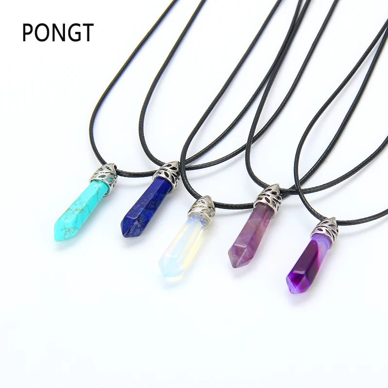 

Fashion Bullet Crystal Pendant Necklaces Natural Quartz Crystal Point Chakra Healing Stone For Necklace pendant Bohemian Style