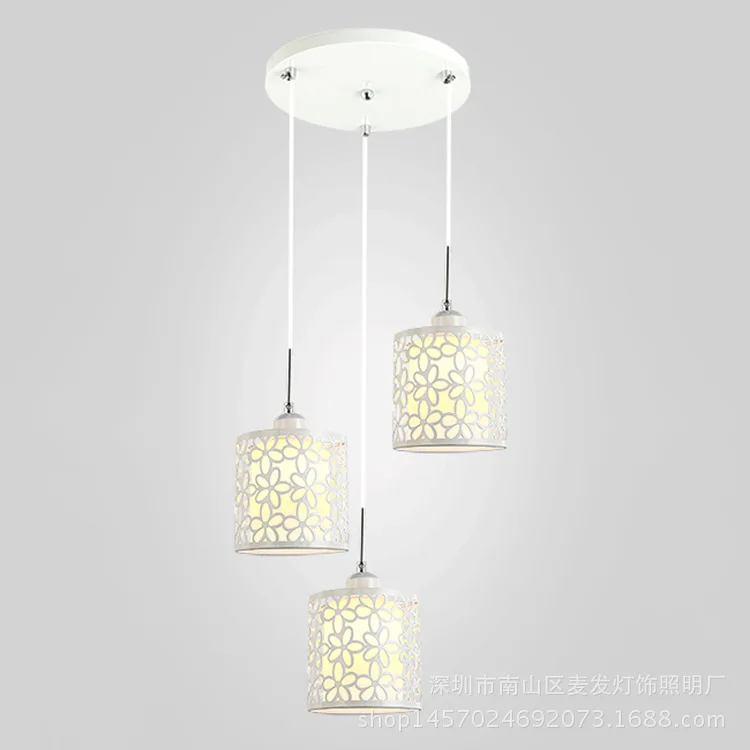 

Modern Simple E27 Led Three Head Restaurant Pendent Lamp Creative Art Chandelier Lamp N1403