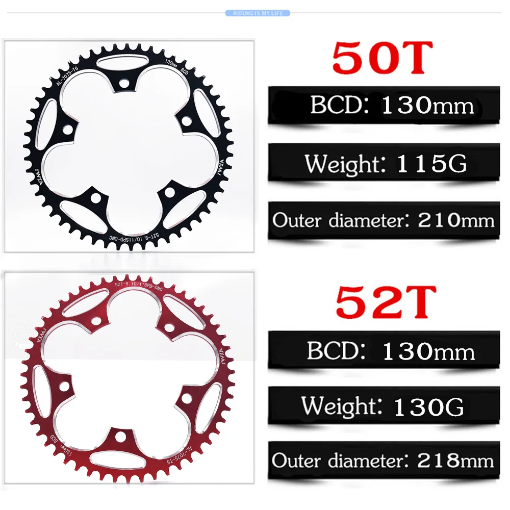 VXM круглая узкая широкая цепь дорожный велосипед 130BCD 50T 52T 54T56T 58T 60T шатун зубная пластина части 130 BCD