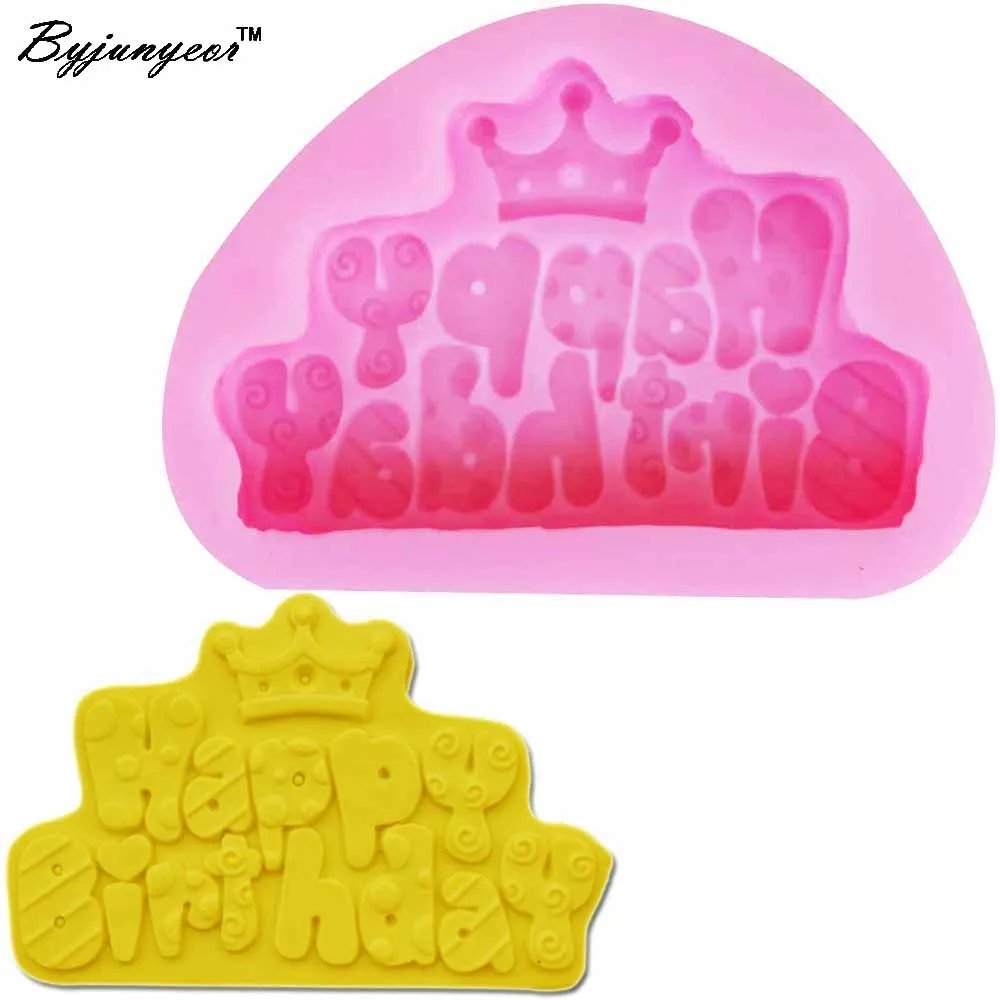 Byjunyeor Happy Birthday Candy Silicone Mold Party Fondant Cake