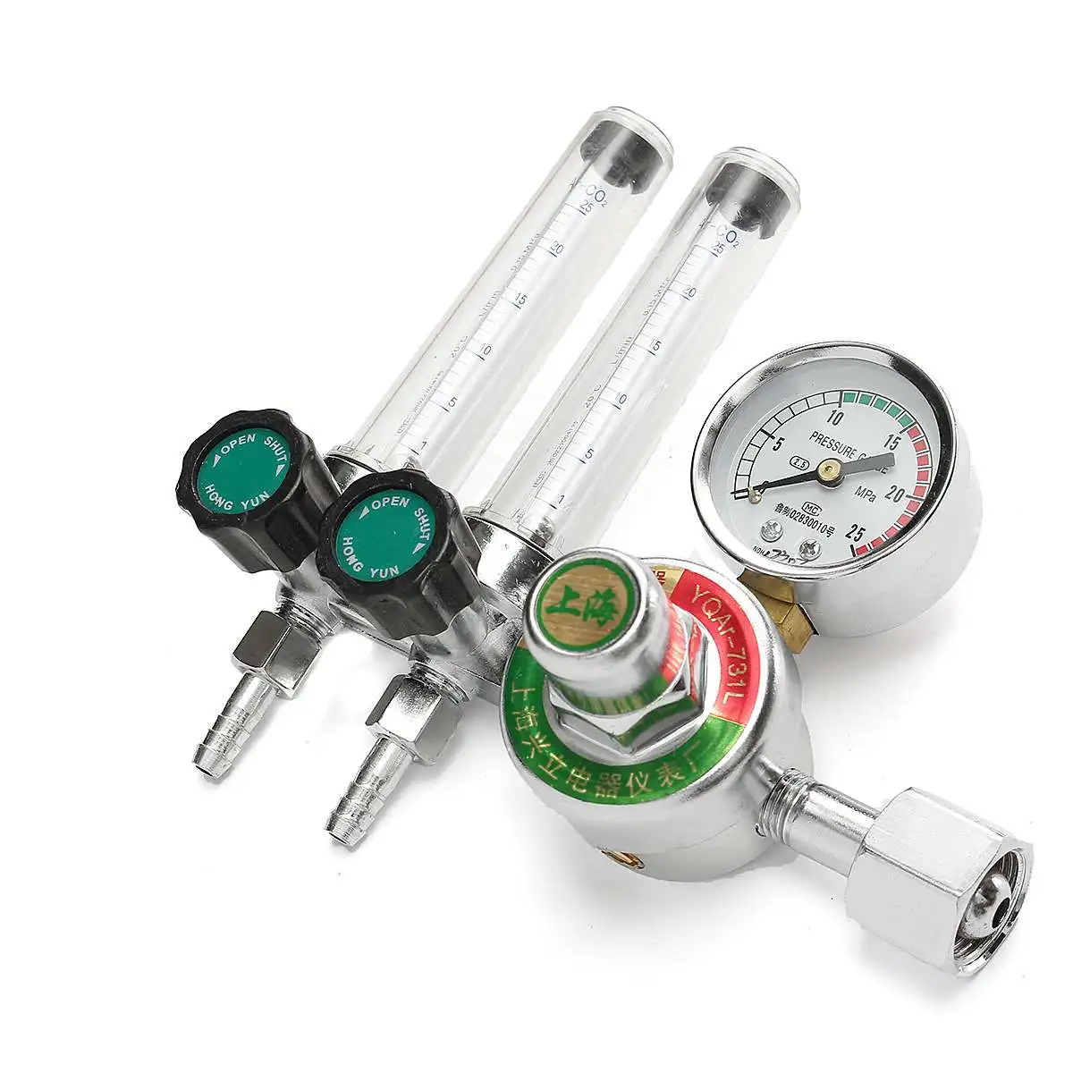 Dual Pipe M14x1.5 2.5 MPA Mig Flow Meter Gas Argon AR/CO2 Regulator Welding Weld Dual Pipe M14x1.5 2.5 MPA Mig Flow Meter Gas Argon AR/CO2 Regulator Welding Weld