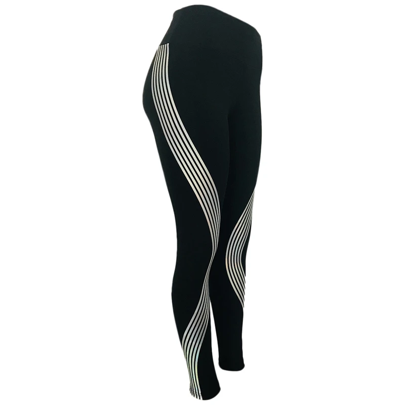 2018 Reflective Leggings Stripes Laser Fitness Yoga Pants (18)