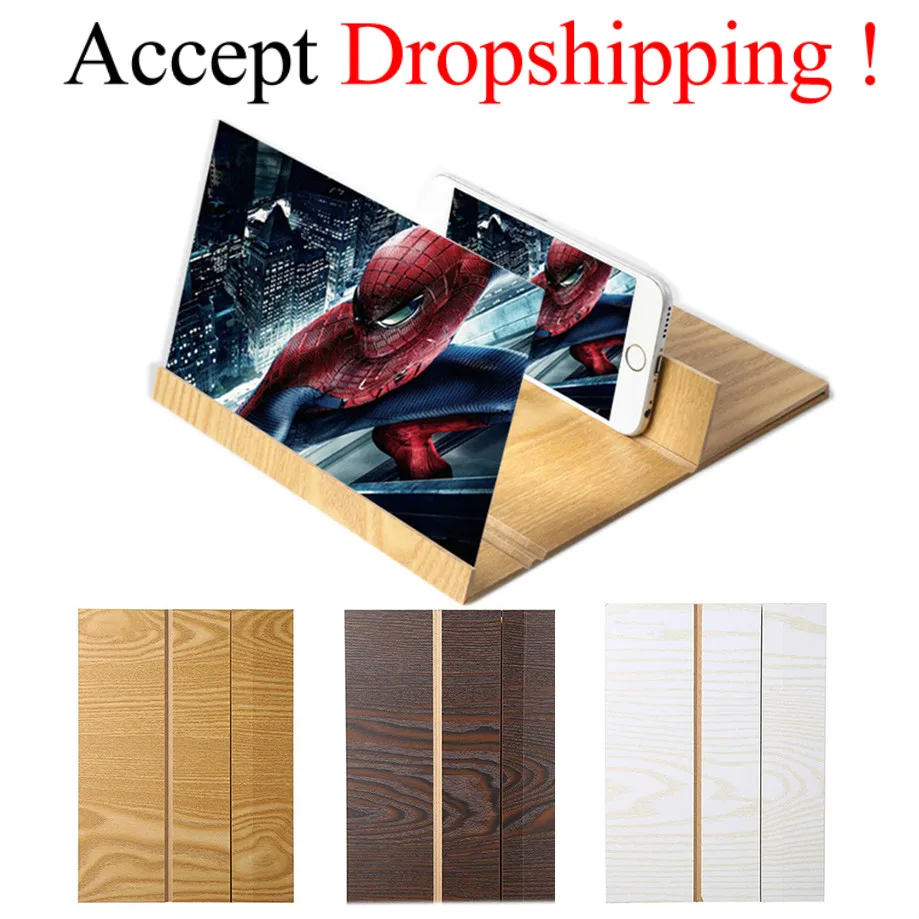 

2-in-1 12inch Mobile Phone Screen Magnifier Amplifier Folding Enlarged Expander Stand for Video Phone Car Holder Phone Projector