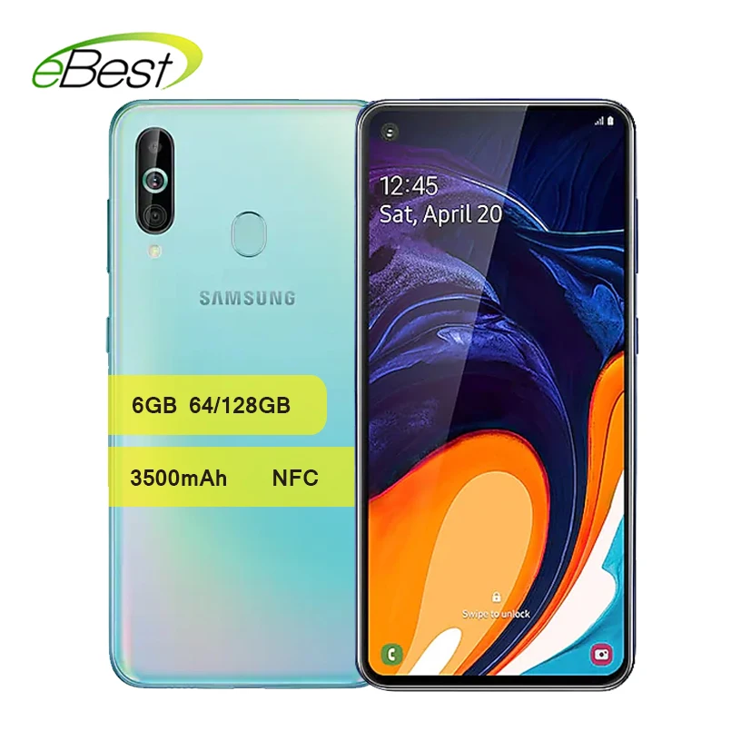 

Samsung Galaxy A60 4G Android Smartphone 6.3 inch Full Screen Snapdragon 675 Octa Core 6GB 3500mAh 32MP Camer NFC Mobile phone