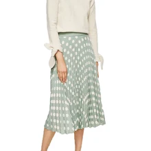 Летние женские юбки в стиле casual, в горошек, юбка в складку свободного кроя женская одежда юбка с завышенной талией для девочек