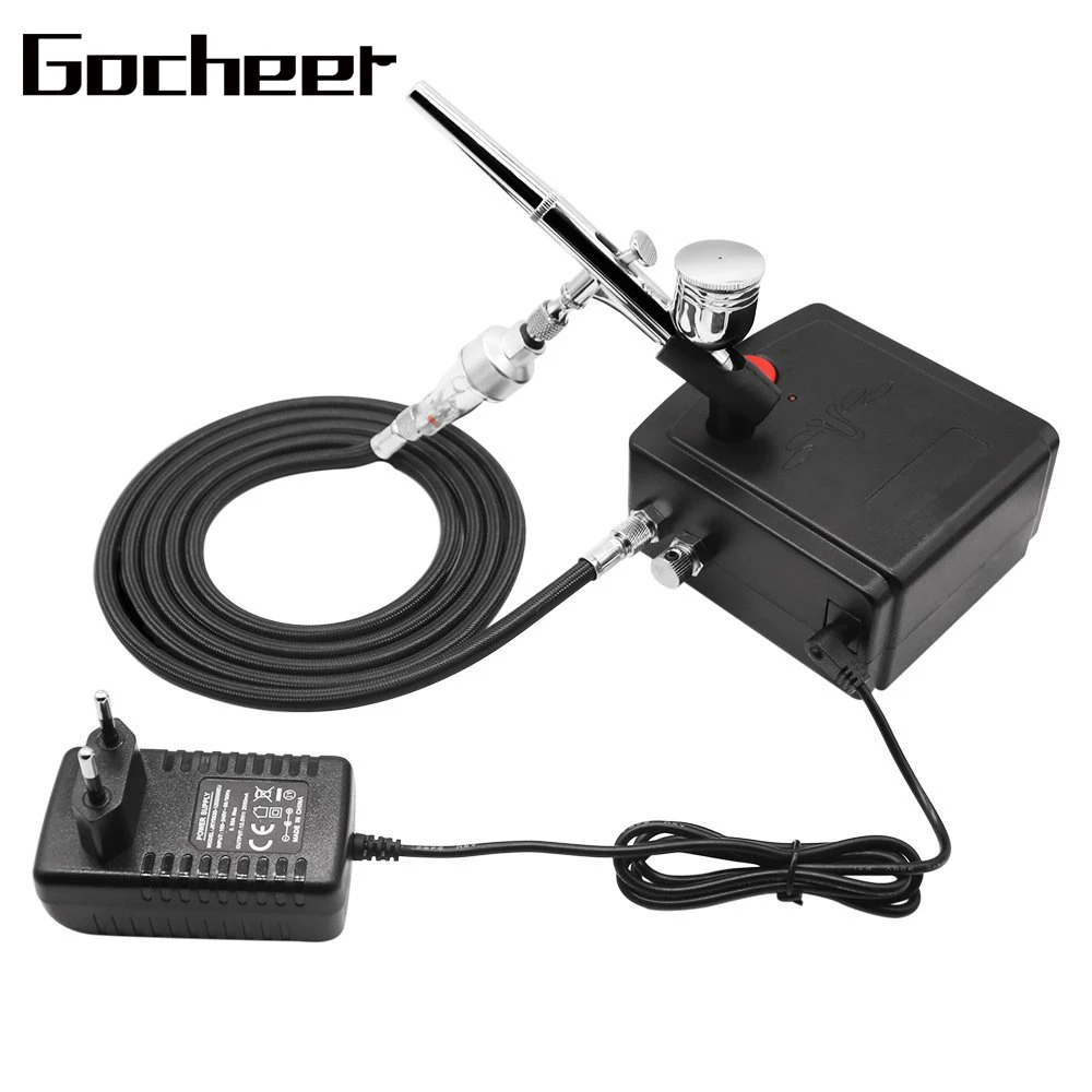 Gocheer 100 250 V Mini juego de aerógrafo de doble acción con compresor